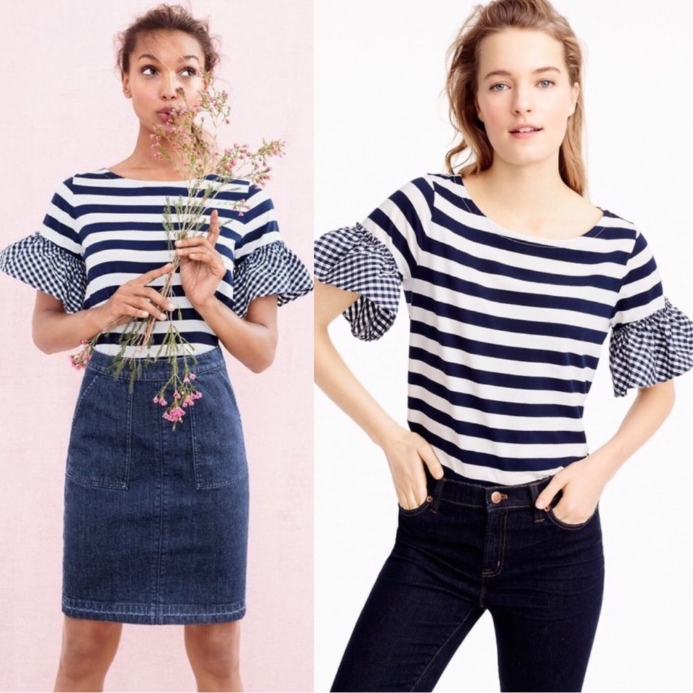 J. Crew Ruffle Sleeve Top
